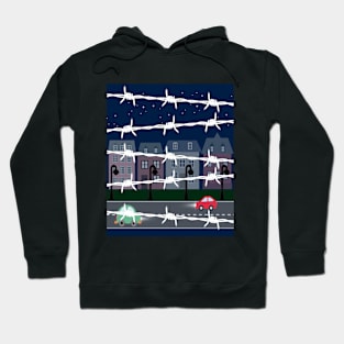 City View Obstructs By Barb Wire Design Hoodie